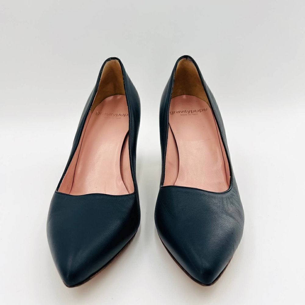 Gravitypope Eva 12 Pointy Toe Leather Blue Pump Size 39 — image 6 of 8